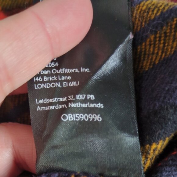 NWT Free People Someday Navy and Orange Plaid Mini Skort Size 8 - Picture 10 of 10